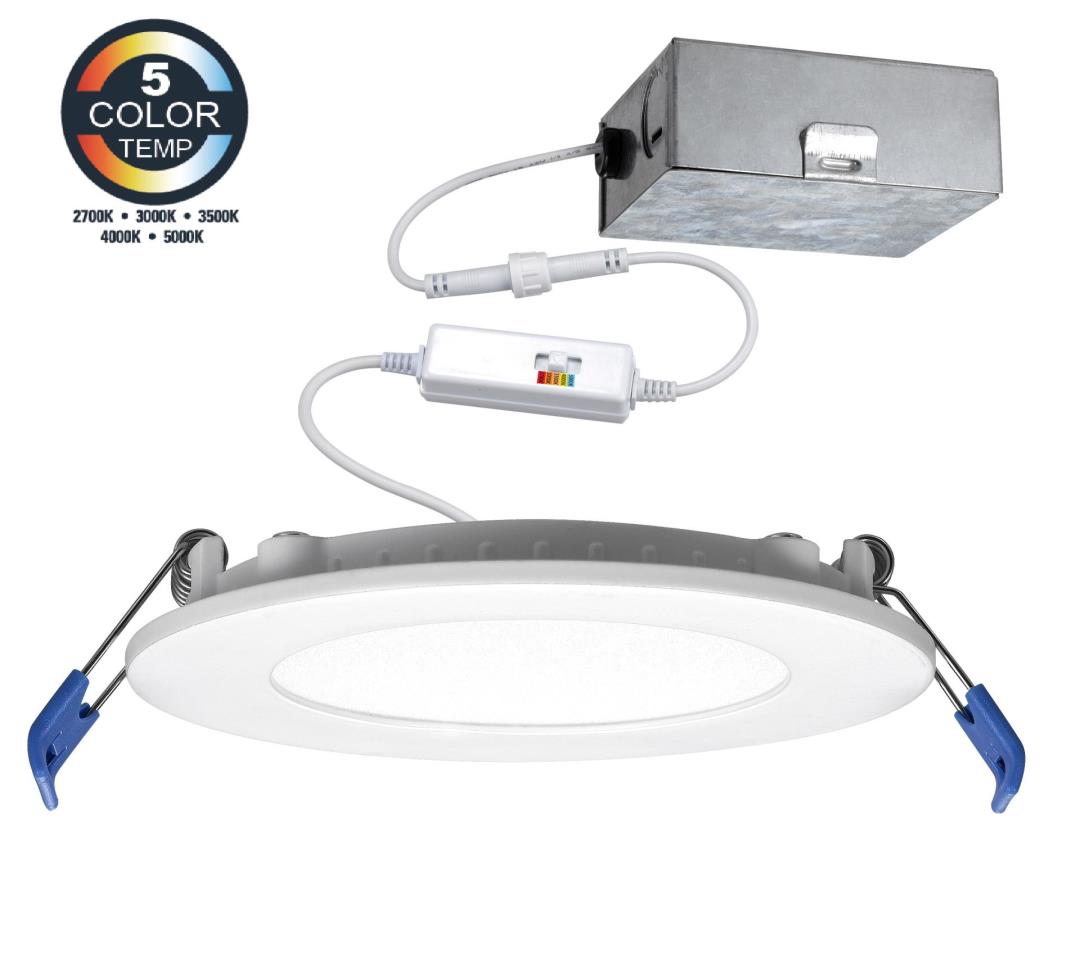 6 Inch LED Slim Recessed Downlight Round 5 CCT Tunable 15W LED Recessed