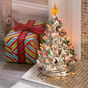 Rj Legend Festive Ceramic Christmas Tree Pre Lit Winter Tree