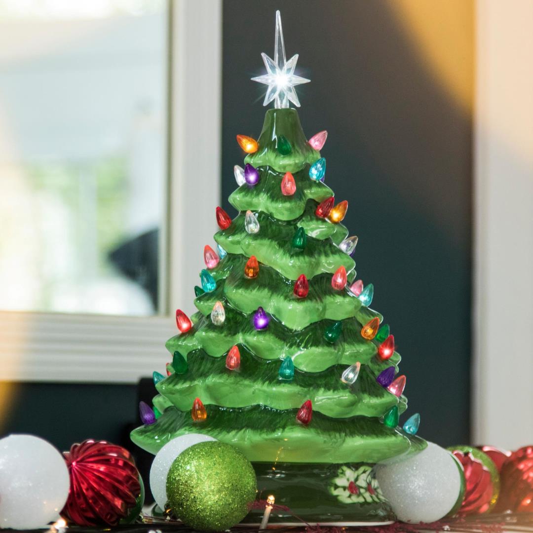 Rj Legend Christmas Mini Ceramic Tree Festive Lighted Christmas