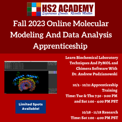 HS2 Molecular Modeling /Data Analysis Apprenticeship Fall 2023