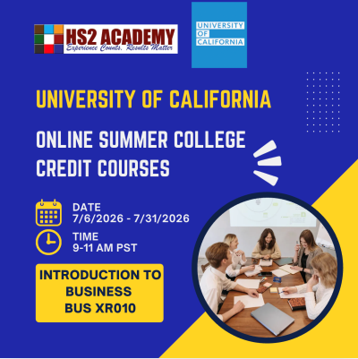 2026 UCR/HS2  Online Summer College Credit Courses