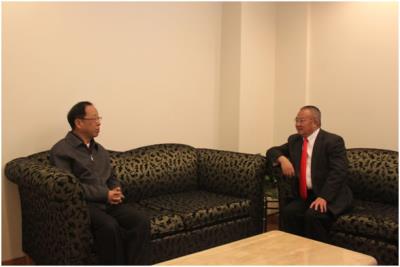 王鼎华部长拜访中国驻洛杉矶总领馆教育参赞陈准民