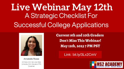 May 12th Live Webinar A Strategic Checklist For Successful College Applications With Annabelle