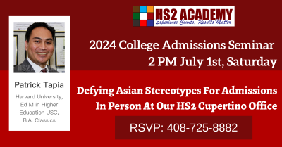 Join Us In Cupertino For An Exclusive Seminar: Defying Asian Stereotypes for College Admissions
