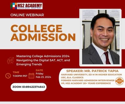 Emerging Admission Trends Free Friday Webinar, February 23rd, 2024 With Patrick!