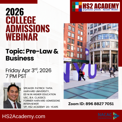 April Webinar Series: Pre-Law and Business With Patrick